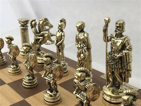 Roman Metal Chess Set Chessbaron Chess Sets 01278 426100