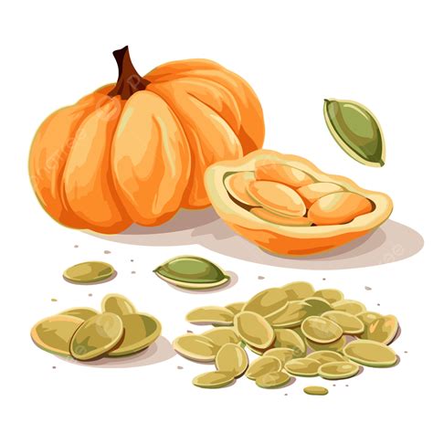 Pumpkin Seed Vector Sticker Clipart Pumpkin Seeds And Pumpkin Cartoon