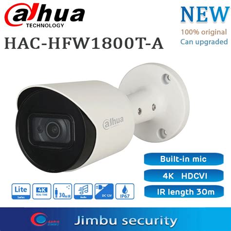 Dahua Caméra Bullet 4k 8mp Hdcvi Hac hfw1800t a Ir30m Avec