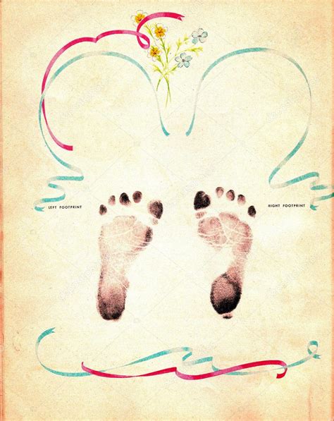 Baby Footprints On Vintage Background — Stock Photo © Rojoimages 5049255