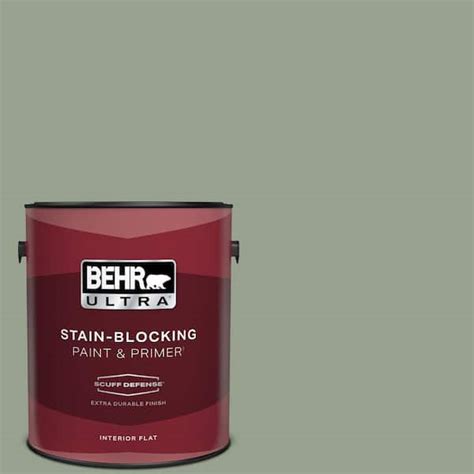 BEHR ULTRA 1 Gal N390 4 Bitter Sage Extra Durable Flat Interior Paint