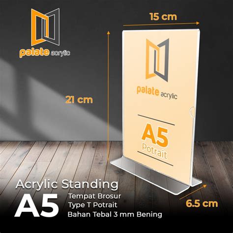 Acrylic Tempat Stand Qr Code Nomor Meja Tent Holder Akrilik