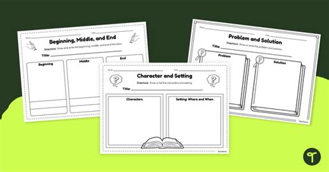 Story Elements Graphic Organizers Landscape Teach Starter