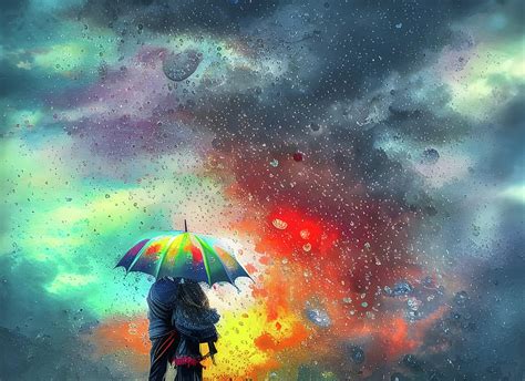 Walking in the rain 31 Weather the storm together Digital Art by ...