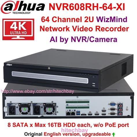 Dahua Nvr Rh Xi Ch Sata K Ai Wizmind Nvr Mp Video Recorder