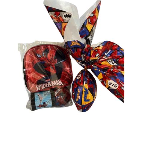 Ovo De Pascoa Homem Aranha 800g Brinquedo KIT Mochilinha Feito