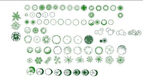 Multiple Small Tree And Flower Plant Blocks Cad Drawing Details Dwg