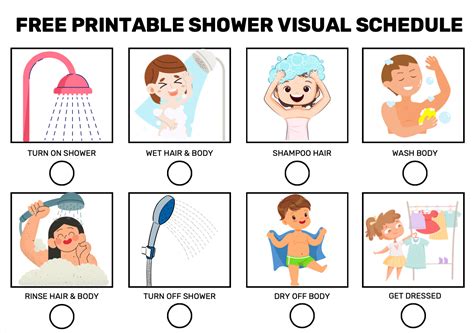 Free Printable Shower Visual Schedule Printable World Holiday Porn