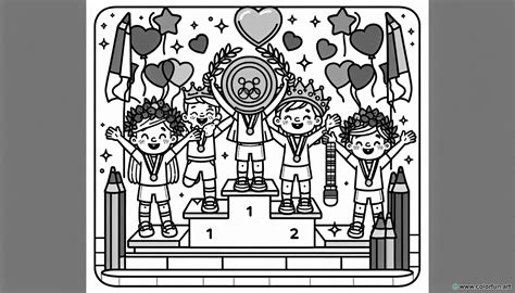 Coloriage pour les Jeux Olympiques en Maternelle à Télécharger ou à