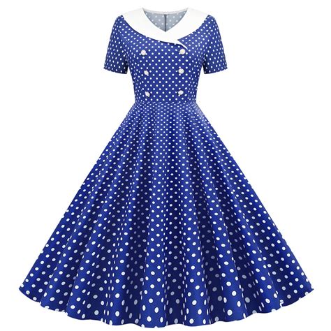 Party Dress For Women Tianek V Neck Polka Dot Floral Slim Fit Ball Gown