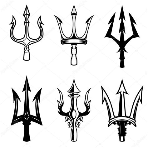 What Is Poseidon's Symbol, Set of trident icons isolated on white ...