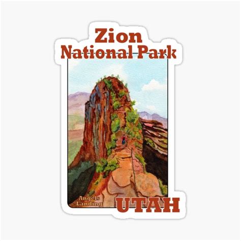 Angels Landing Zion National Park Utah Sticker For Sale By Margaretbucklew Redbubble