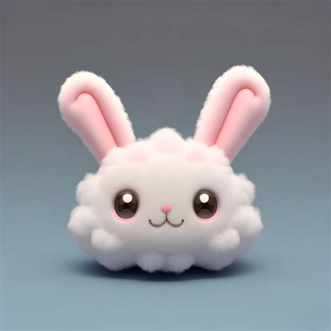 Premium Ai Image Cute Rabbit Avatar In The Shape Of A Cloud