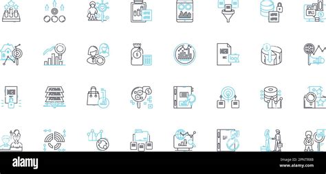 Juego de iconos lineales de estrategia de beneficios Optimización