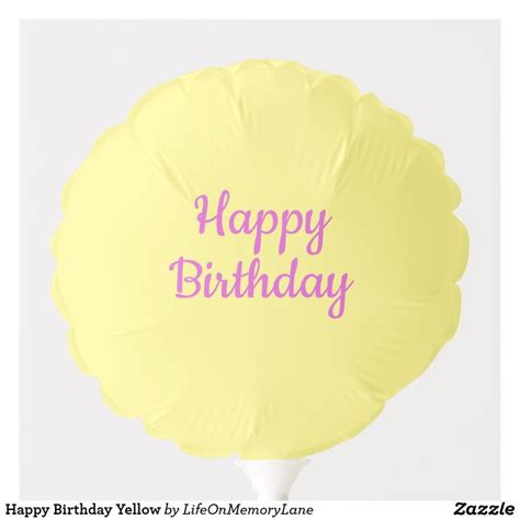 Happy Birthday Yellow Balloon