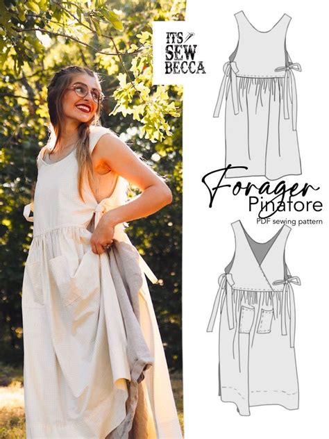 Forager Pinafore Pdf Digital Sewing Pattern Cottagecore Apron Pinafore