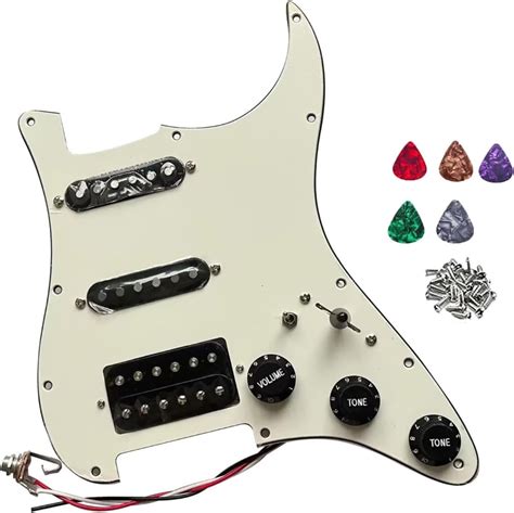 Ssh Prewired Guitar Strat Pickguard Set Ainico Humbucker Pickups Coil