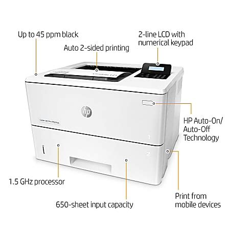 Hp Laserjet Pro M Dn Monochrome Laser Printer Office Depot