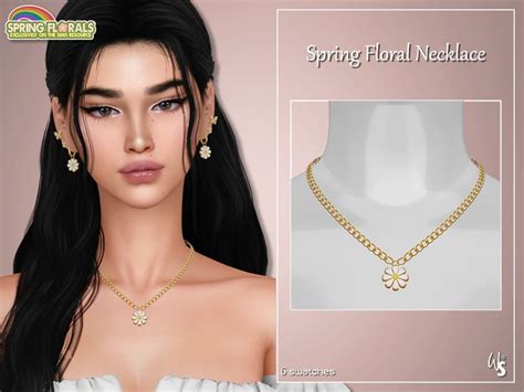 Wisteriasims Spring Floral Necklace Adult In Sims Mods