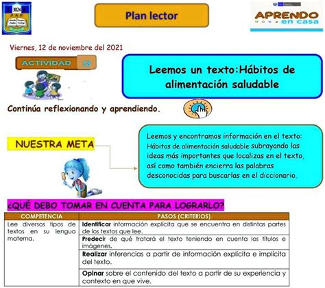 Solved Leemos Un Texto H Bitos De Alimentaci N Saludable Pdf Resuelto