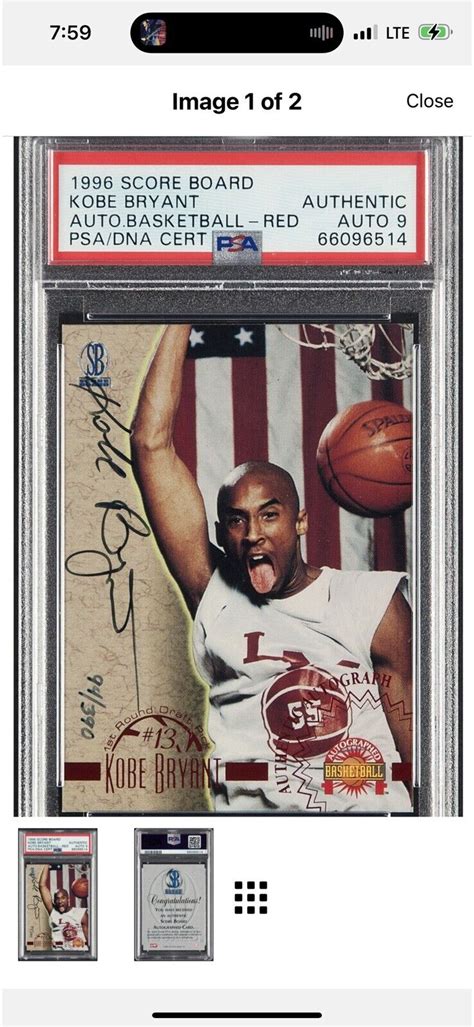 Kobe Bryant Hof Signed Score Board Red Rc Psa Dna Certified