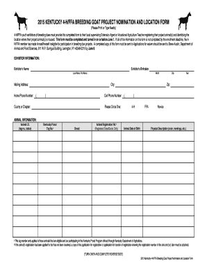 Fillable Online Breeding Doe Nomination Location Form 2015docx Fax