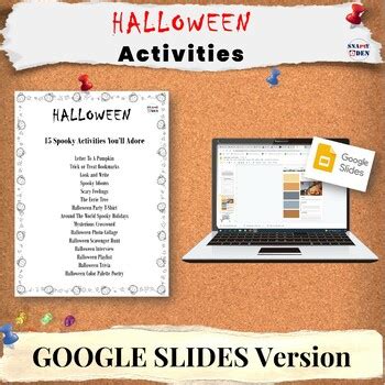 Halloween Activities, Middle School Worksheets, Prompts - Print and Digital