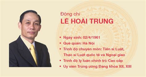 Đồng Chí Lê Hoài Trung Tư Liệu Văn Kiện Đảng