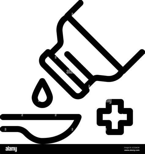 Tropfen Sirup in Löffel Symbol Vektor Umriss Illustration Stock