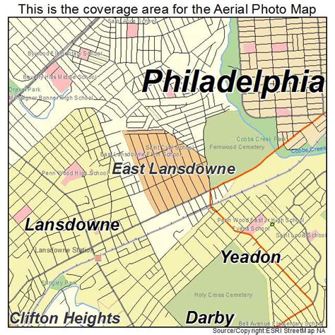 Aerial Photography Map of East Lansdowne, PA Pennsylvania