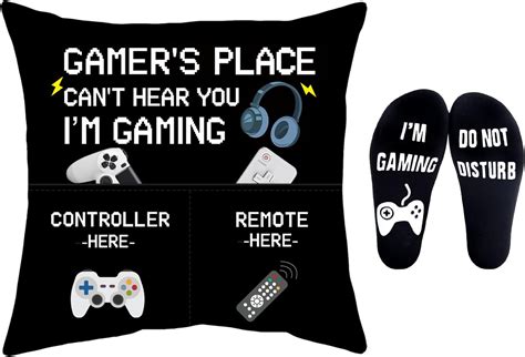 Gamer Gifts Pillow Cover Case X Inch With Dual Pockets And Funny