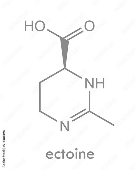 Ectoine structure. Organic compound used for irritation and ...