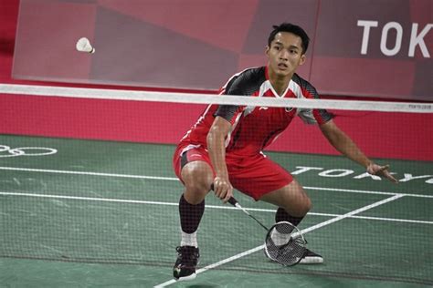 Foto Hasil Olimpiade Tokyo 2020 Jonatan Christie Menang Mudah Di