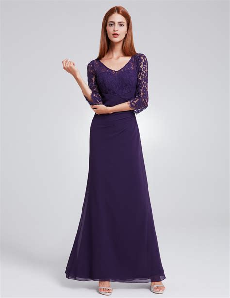 Ever Pretty Long Formal Evening Dress Lace V Neck Bridesmaid Prom