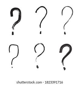 Set Hand Drawn Question Marks Vector Stock Vector Royalty Free