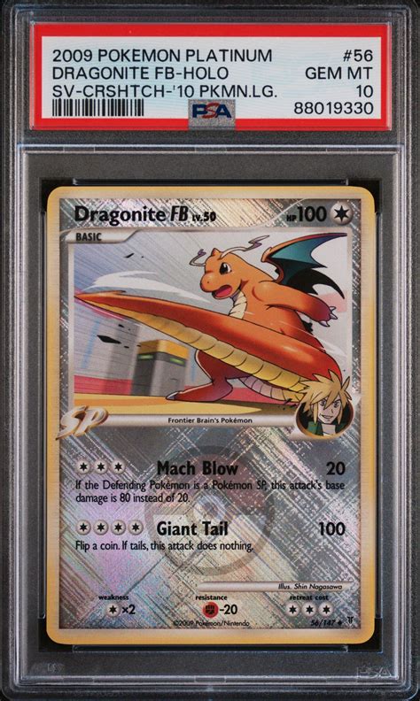 2009 Pokemon Platinum Supreme Victors 56 Dragonite Fb Holo Crosshatch