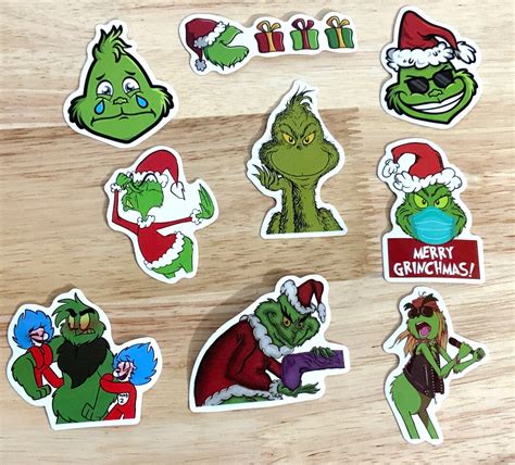 Grinch Vinyl Stickers Holidays Winter Christmas Gifts - Etsy