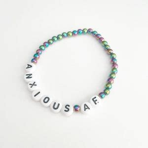 Anxiety Bracelet Anxious Af Bracelet Mental Health Jewelry Letter