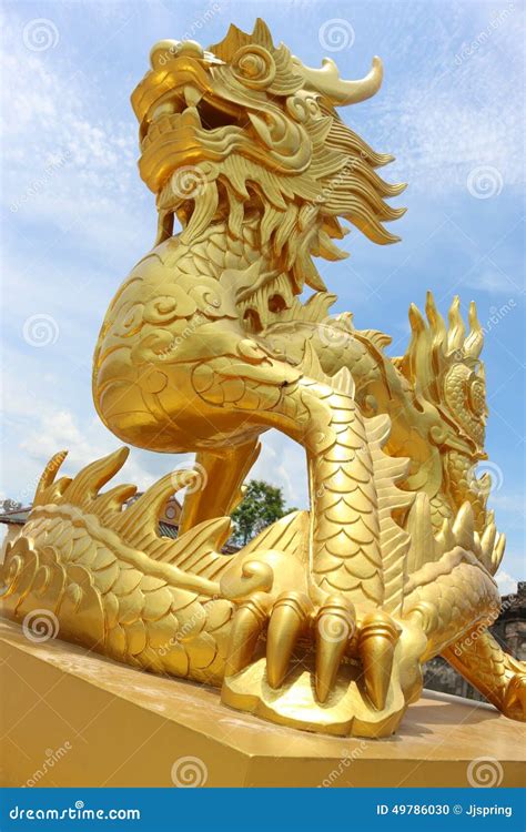 Golden Dragon Statue In Vietnam Stock Photo - Image: 49786030