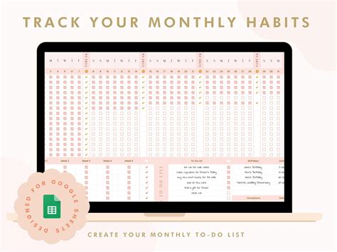 Habit Tracker Google Sheets Template