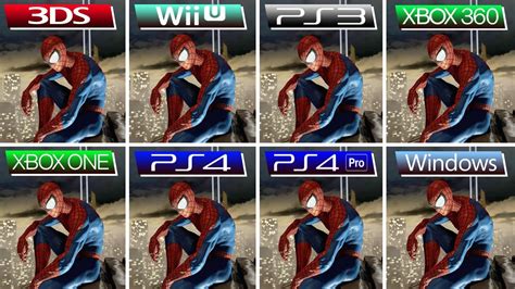 The Amazing Spider Man 2 2014 3ds Vs Wii U Vs Ps3 Vs Xbox 360 Vs Xbox One Vs Ps4 Vs Ps4 Pro Vs