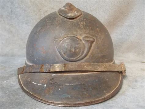 RARE CASQUE ADRIAN CHASSEUR FRANCAIS 14 18 KAKI POILU MILITARIA Helmet