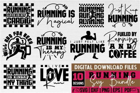 Running Svg Bundle Graphic By Binasvgbundle Creative Fabrica