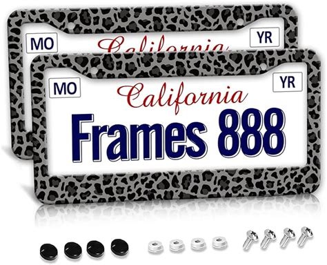 Amazon Aluminum Leopard Cheetah License Plate Frame Leopard