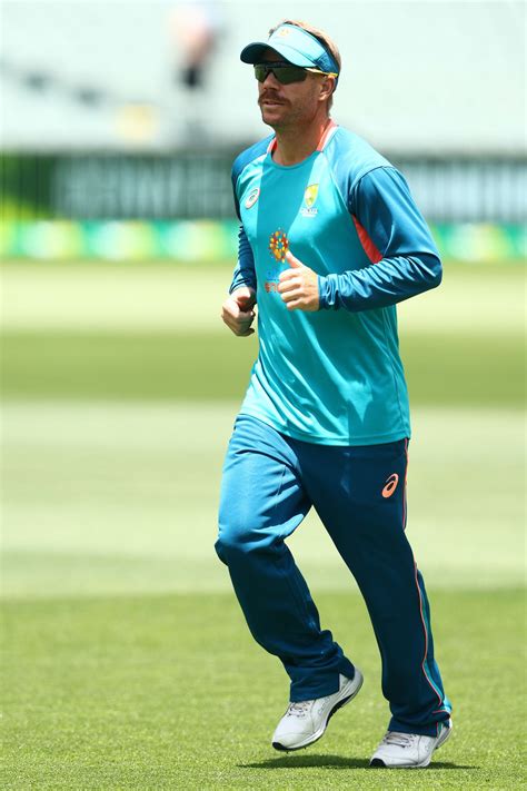 David Warner Warms Up For The Pink Ball Test ESPNcricinfo