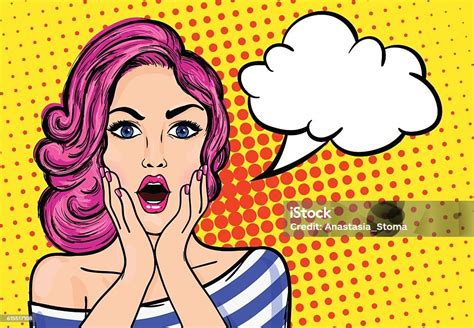 Pop Art Surprised Woman Stock Illustration Download Image Now Pop Art Women Retro Style