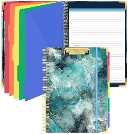 Clipboard Folio with Refillable Notepads, Marble Clipfolio with 5 ...