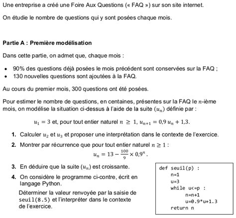 Bac G N Ral Sp Cialit Maths M Tropole Jour