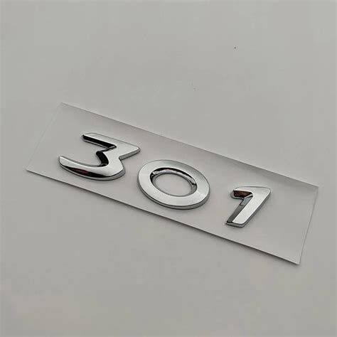 3d ABS Chrome Logo 301 Emblem Letters Adhesive Nameplate Car Trunk