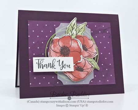 Just In CASE Painted Poppies Thank You Card Stamp Crazy With Alison